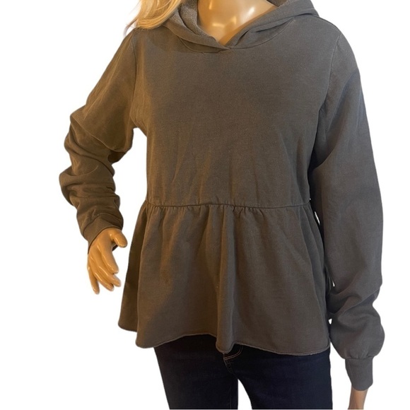 Maurices Gray Ruffled Hem Hoodie - Picture 3 of 12